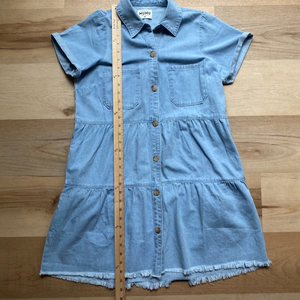 Show Me Your MuMu Light Blue Denim Button-Front Mini Dress - Picture 8 of 11